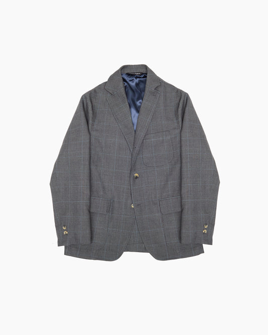 Grey Prince of Wales Wool Check Ivy Jacket