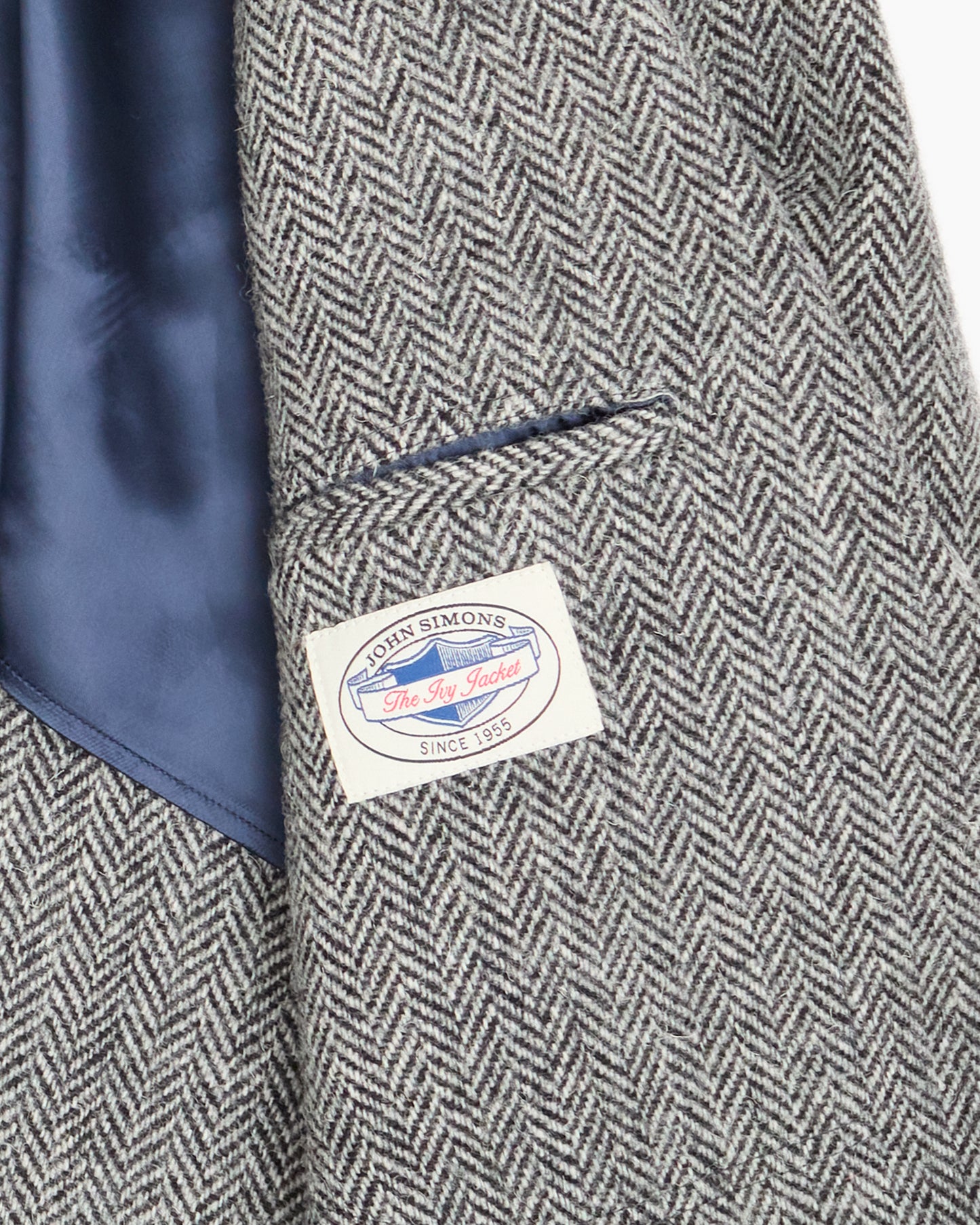 Grey Herringbone Heavyweight Harris Tweed Ivy Jacket