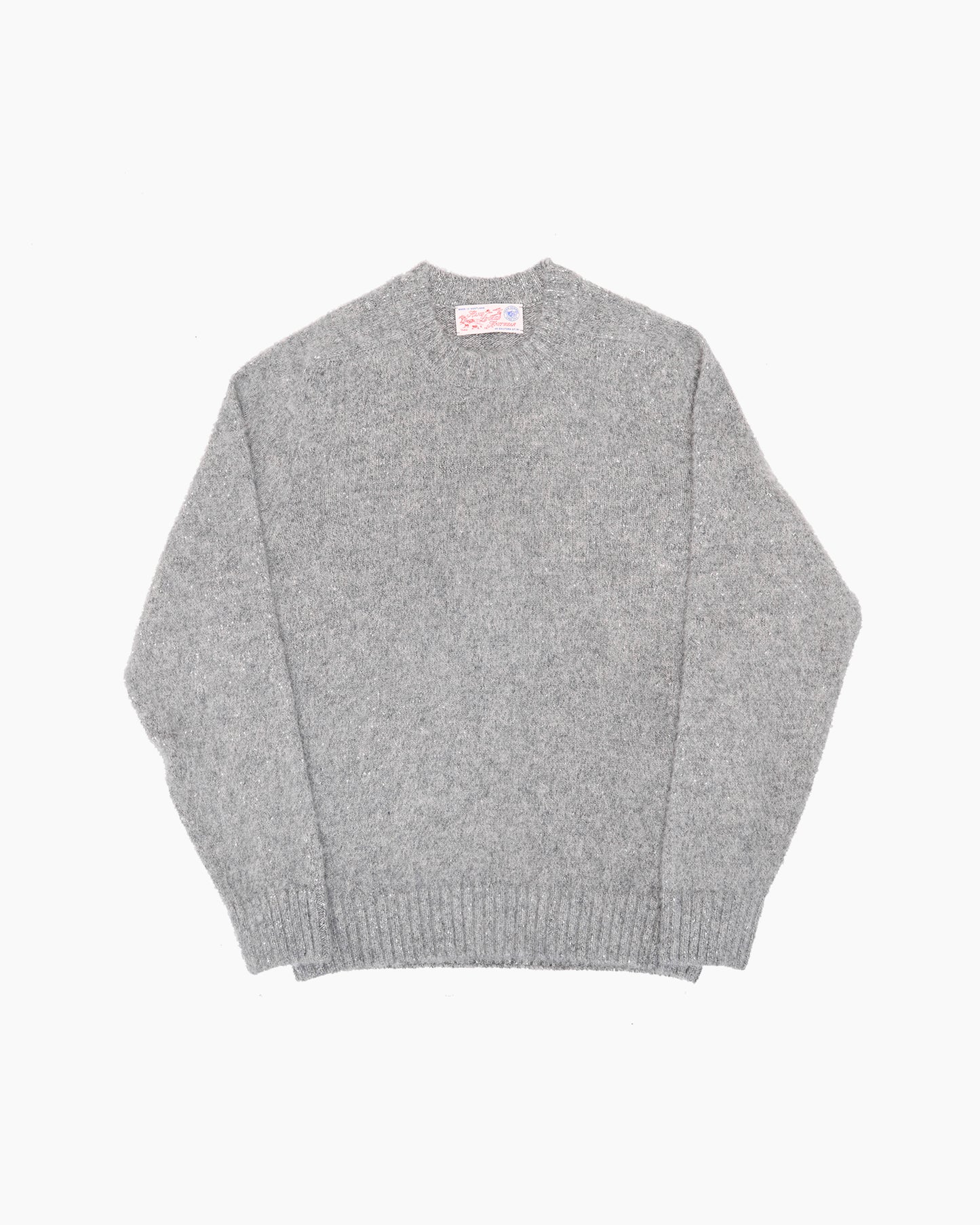 Grey Melange Brushed Shetland Knit Jumper