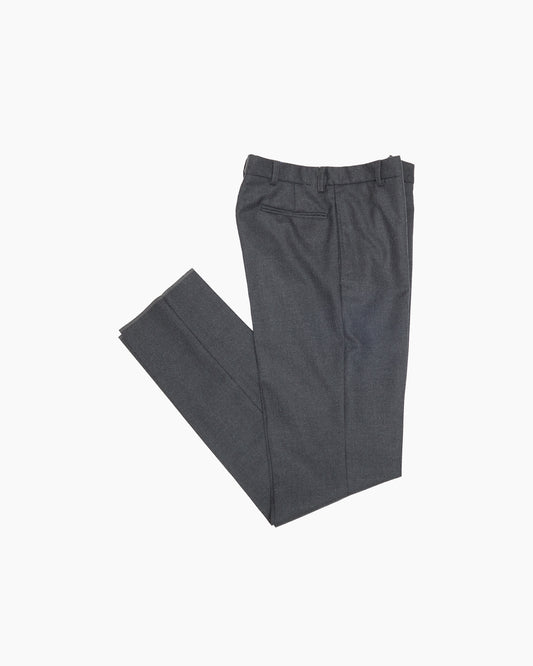 Grey Heavyweight Plain Twill Wool Ivy Trousers