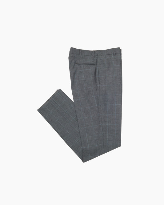 Grey Prince of Wales Wool Check Ivy Trousers