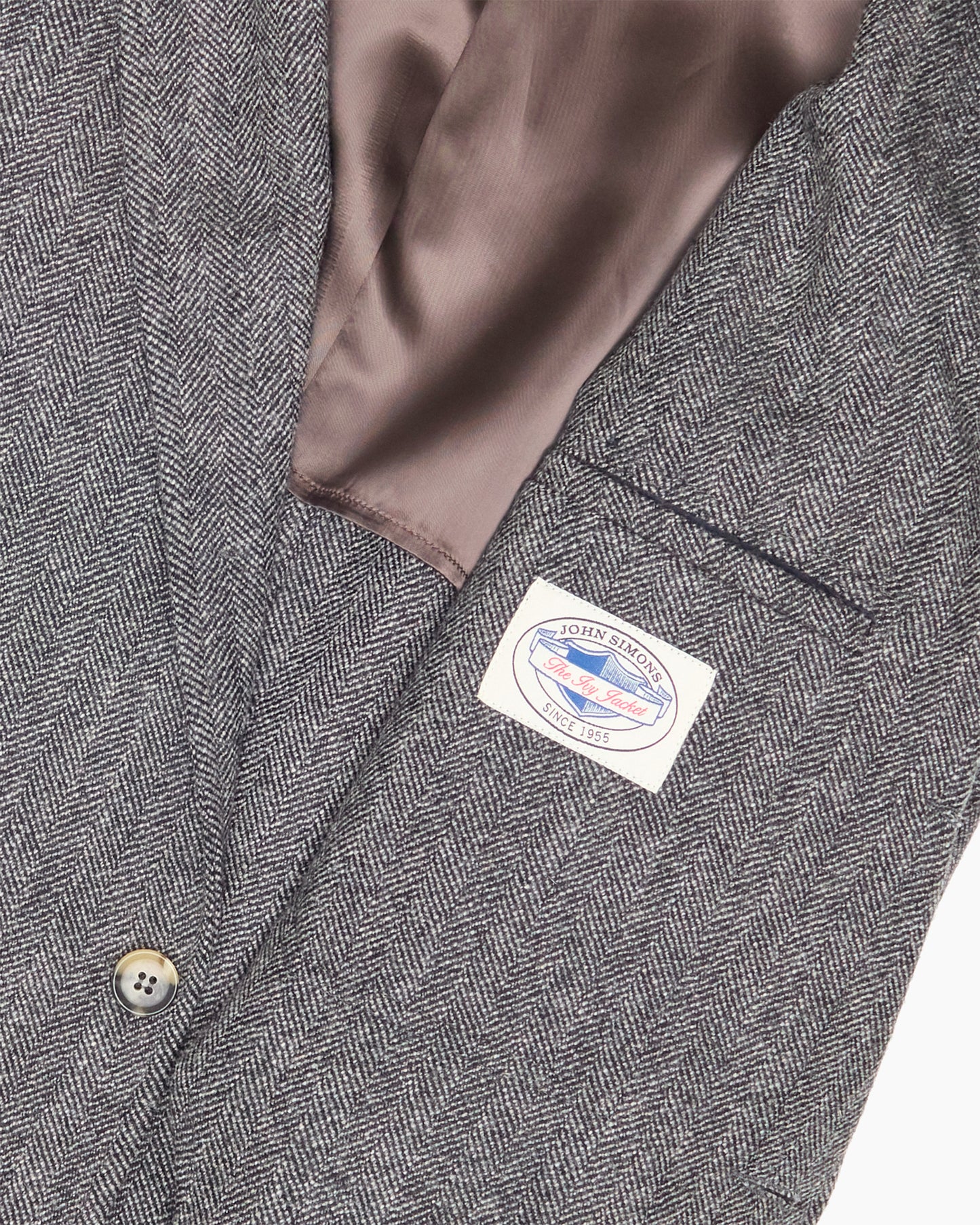 Archive Fine Black & White Wool Herringbone Ivy Jacket