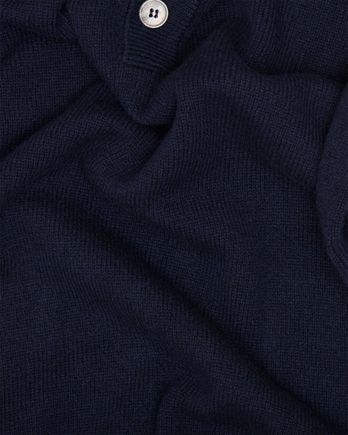 Navy Knit Shetland Polo Jumper