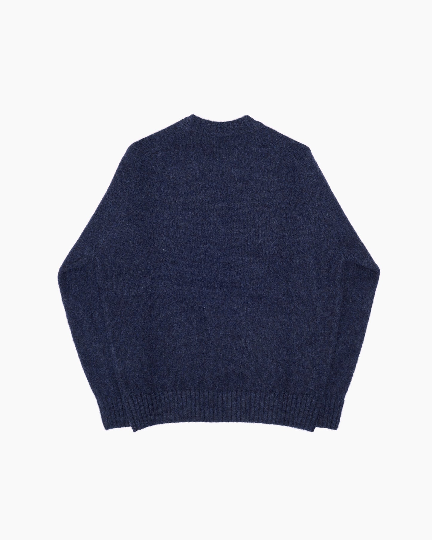 Navy Melange Brushed Shetland Knit Jumper