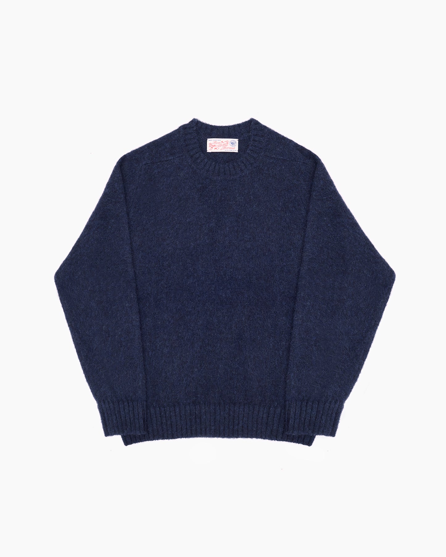 Navy Melange Brushed Shetland Knit Jumper