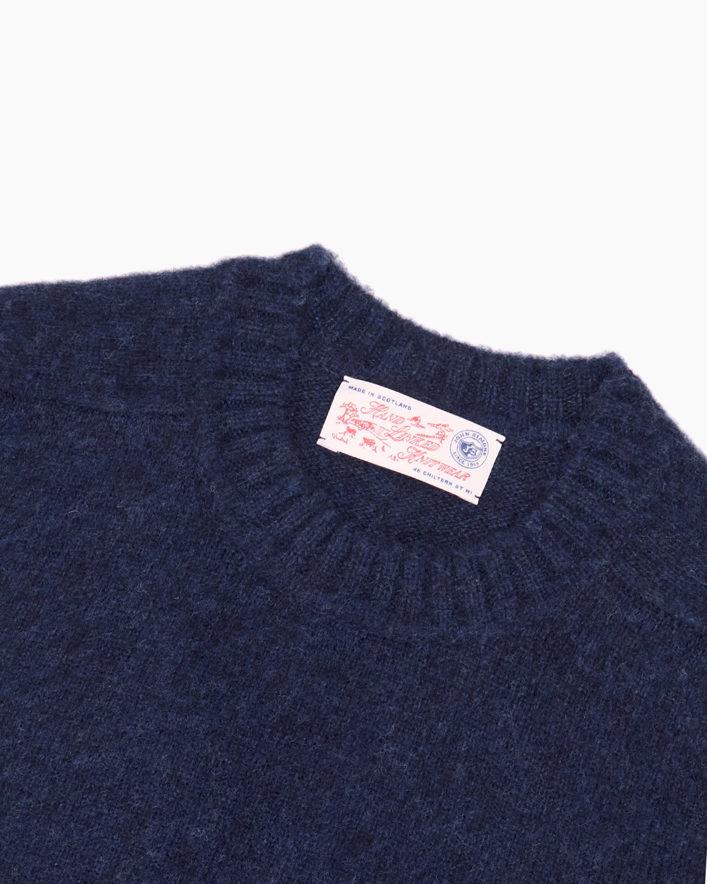 Navy Melange Brushed Shetland Knit Jumper