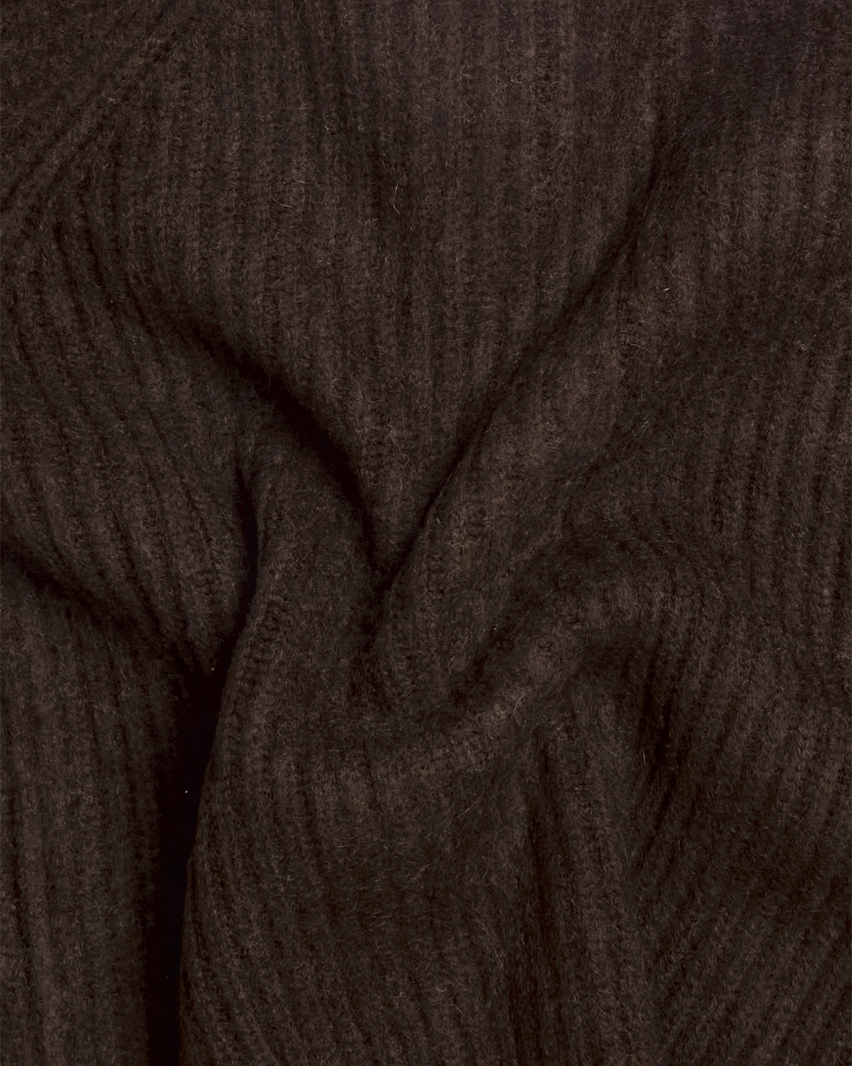 Coffee Ribbed Shawl Collar Cardigan