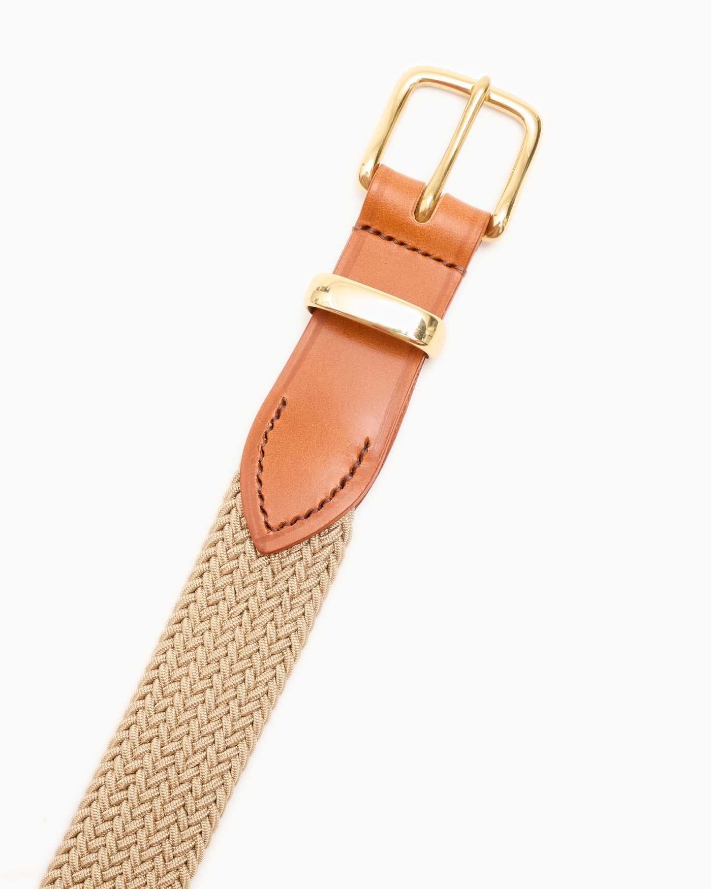 Tan Woven Stretch Surcingle Belt
