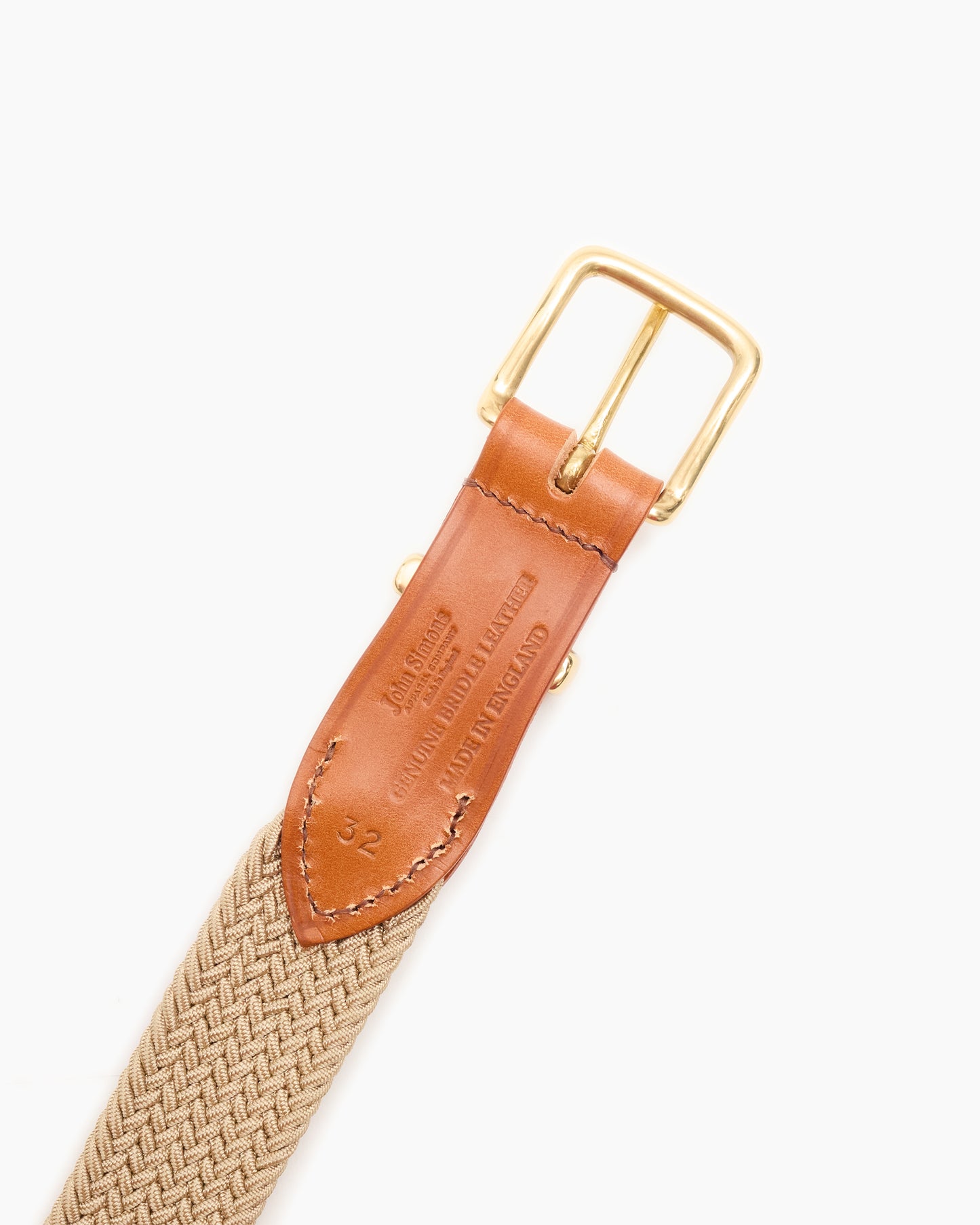 Tan Woven Stretch Surcingle Belt
