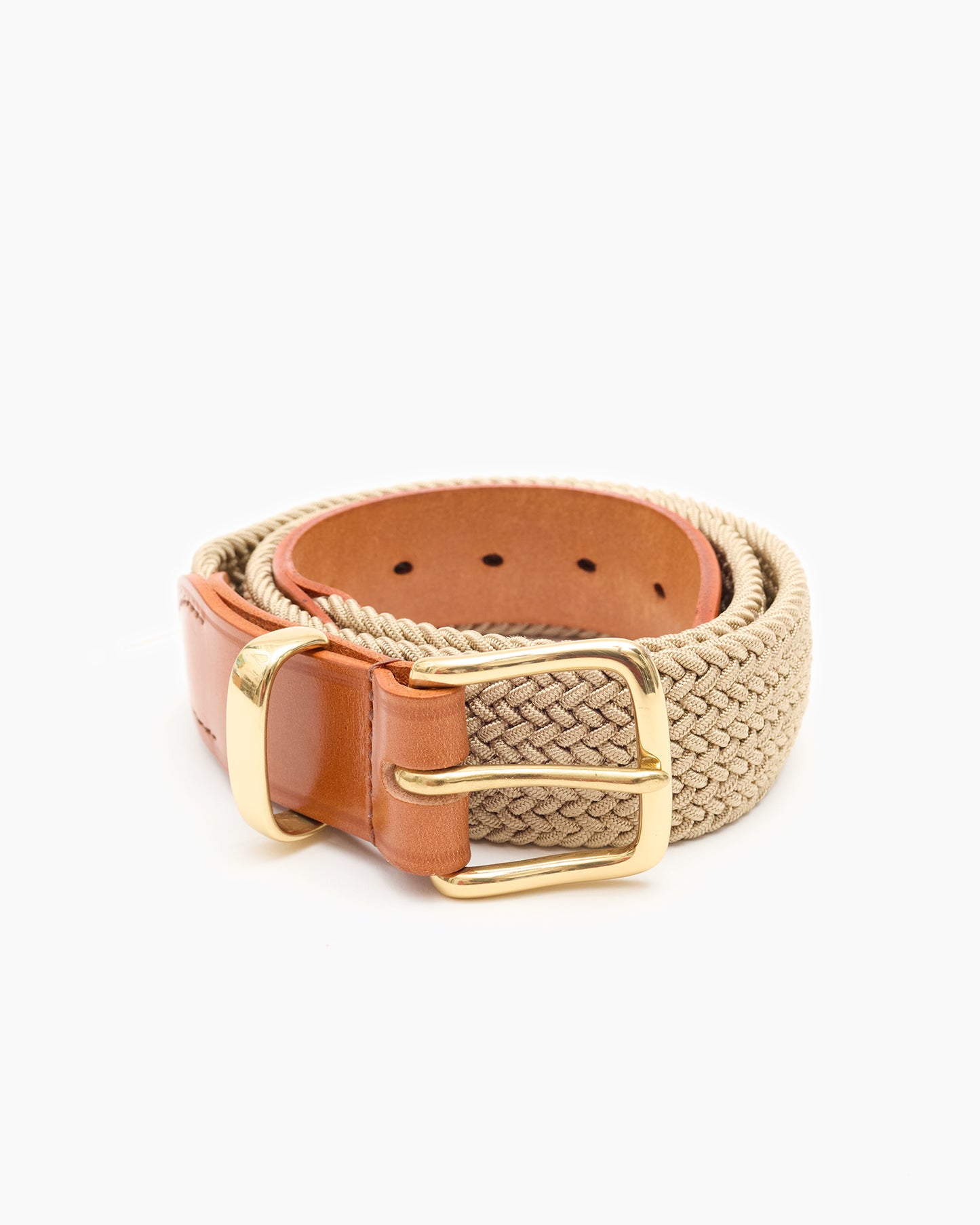 Tan Woven Stretch Surcingle Belt