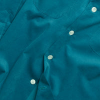 Teal Corduroy Camp Collar Overshirt