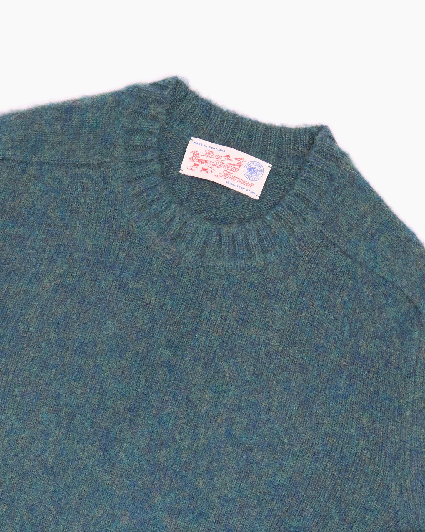 Teal Melange Brushed Shetland Knit Jumper