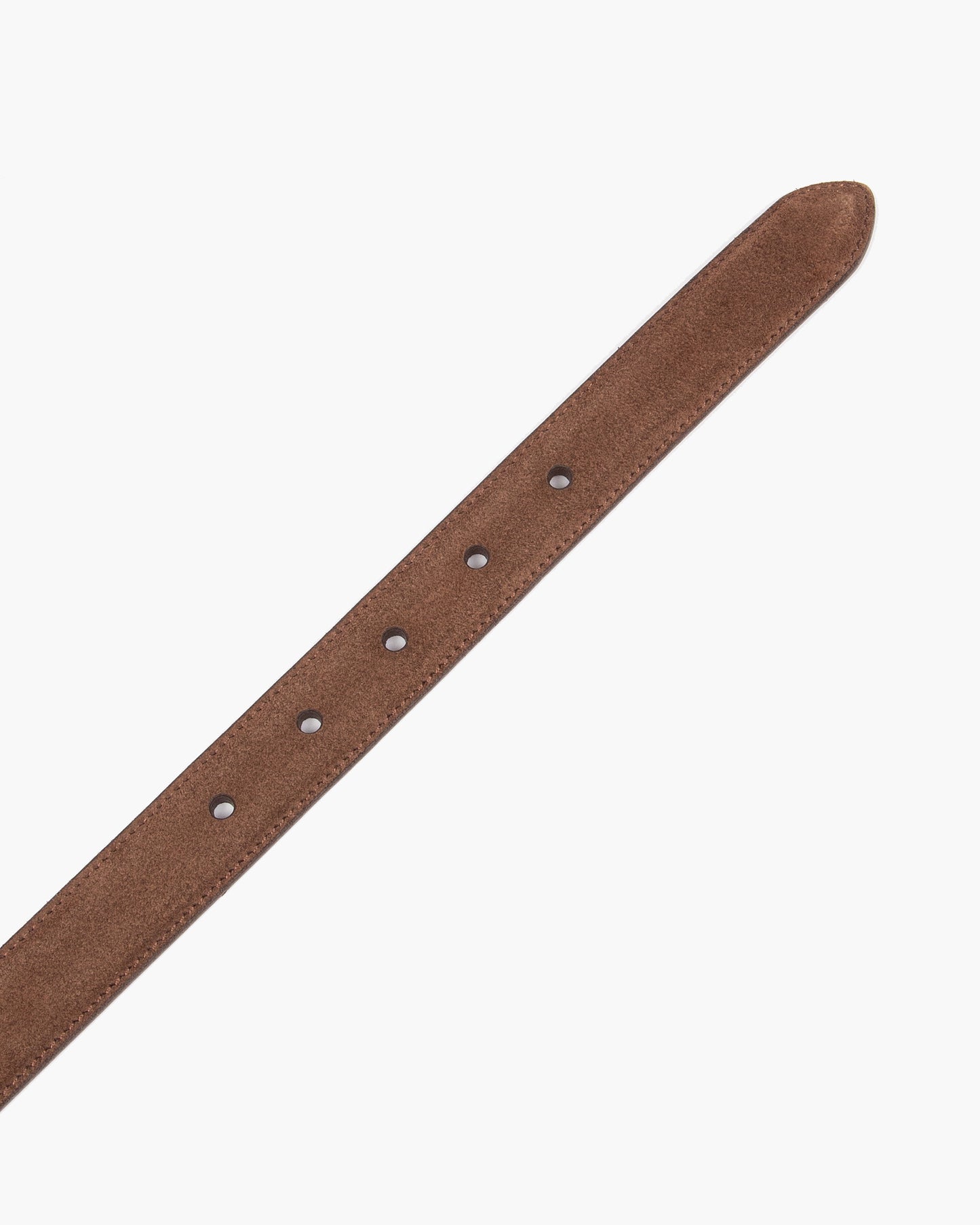 Brown Horseshoe Buckle Slim Suede Belt