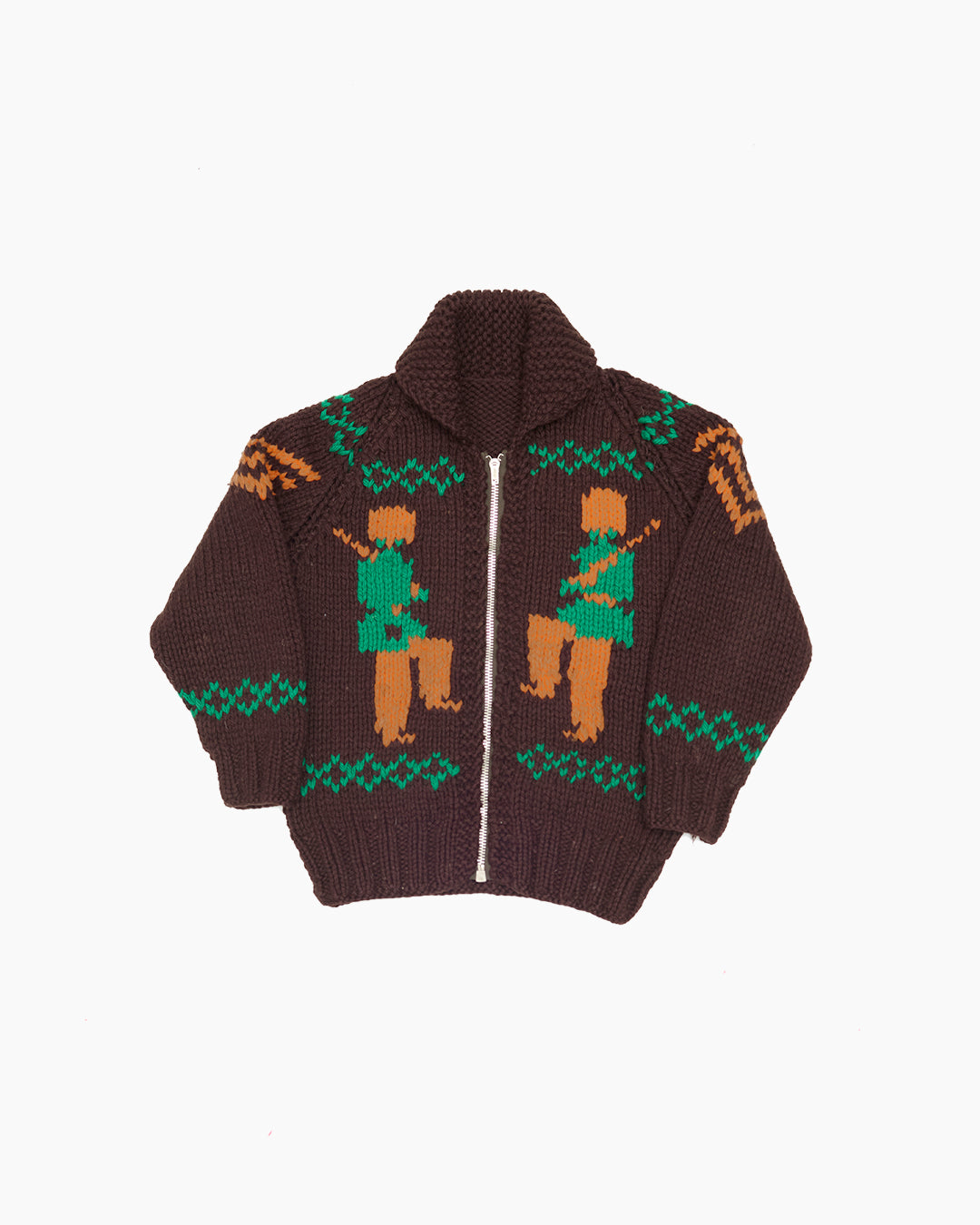 Kids Vintage Knitted Wool Cowichan Cardigan