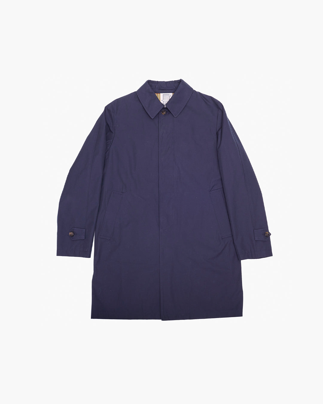 Navy Cotton Gabardine Martin Raincoat