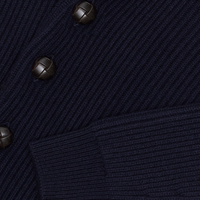 Dark Navy Ribbed Shawl Collar Cardigan