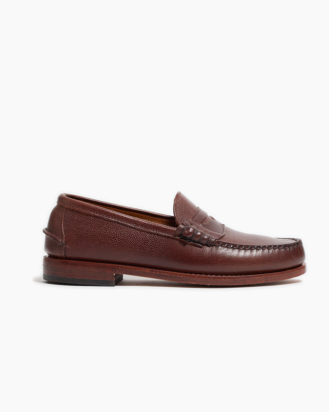Chocolate Beefroll Grain Leather Loafers