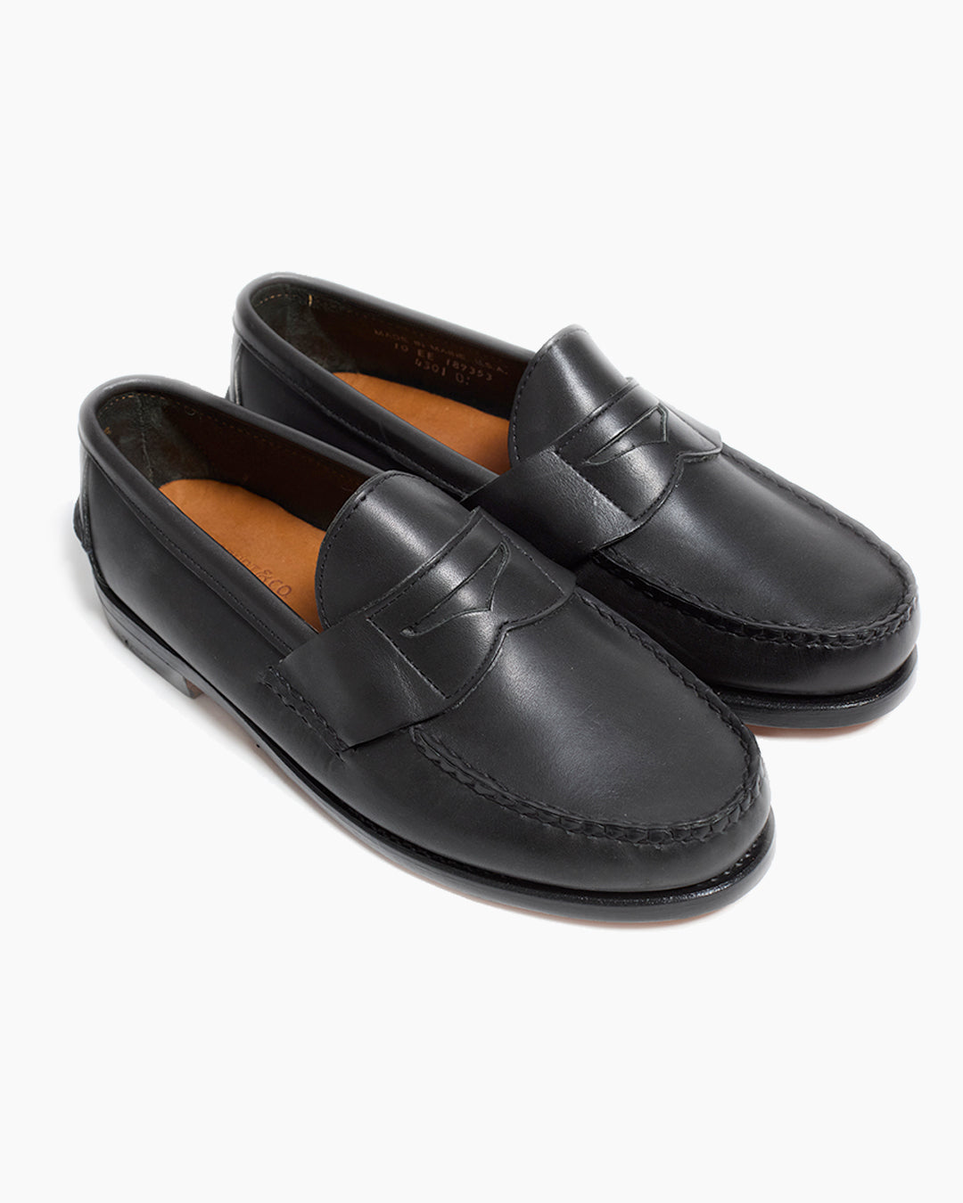 Black Pinch Penny Calf Leather Loafers