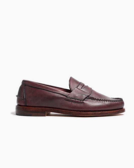 Burgundy Pinch Penny Calf Leather Loafers