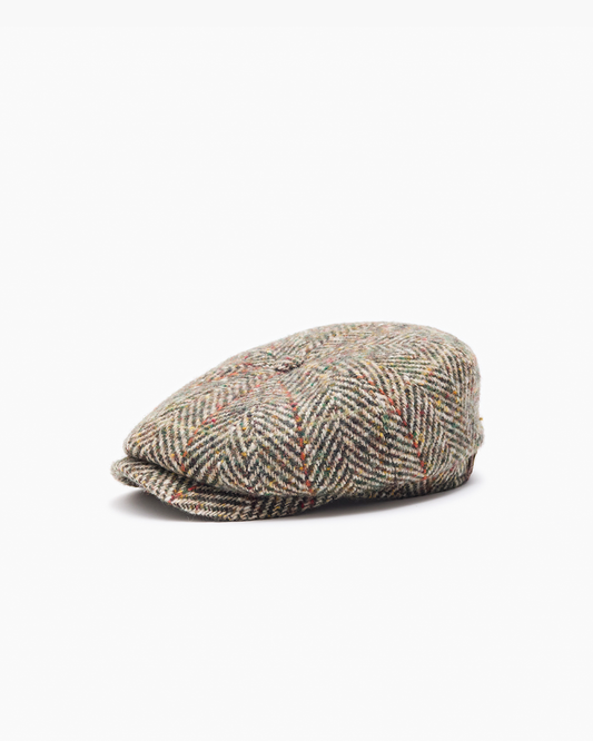 Harvest Brown Herringbone Wool Tweed Cap