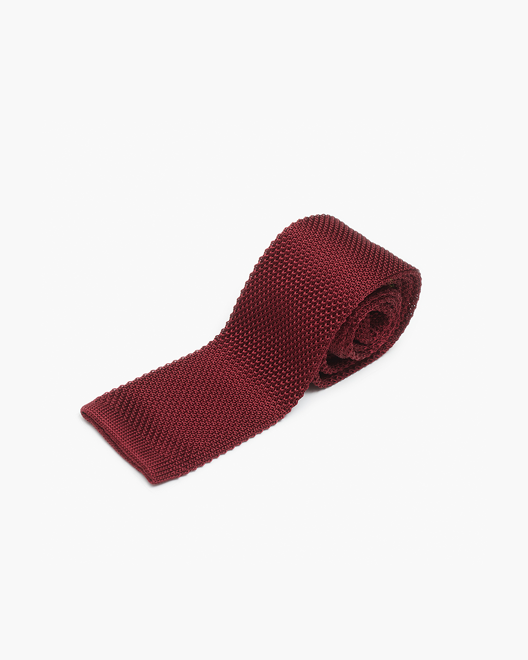 Silk Knitted Tie - Burgundy