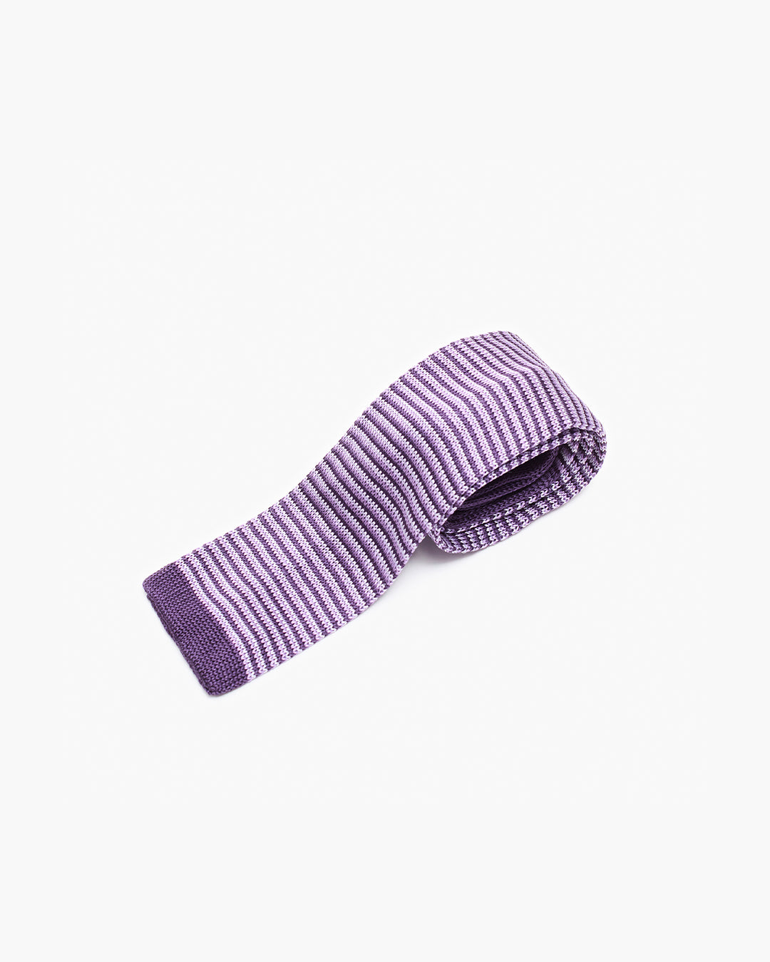 Silk Knitted Tie - Tonal Purple Thin Stripes