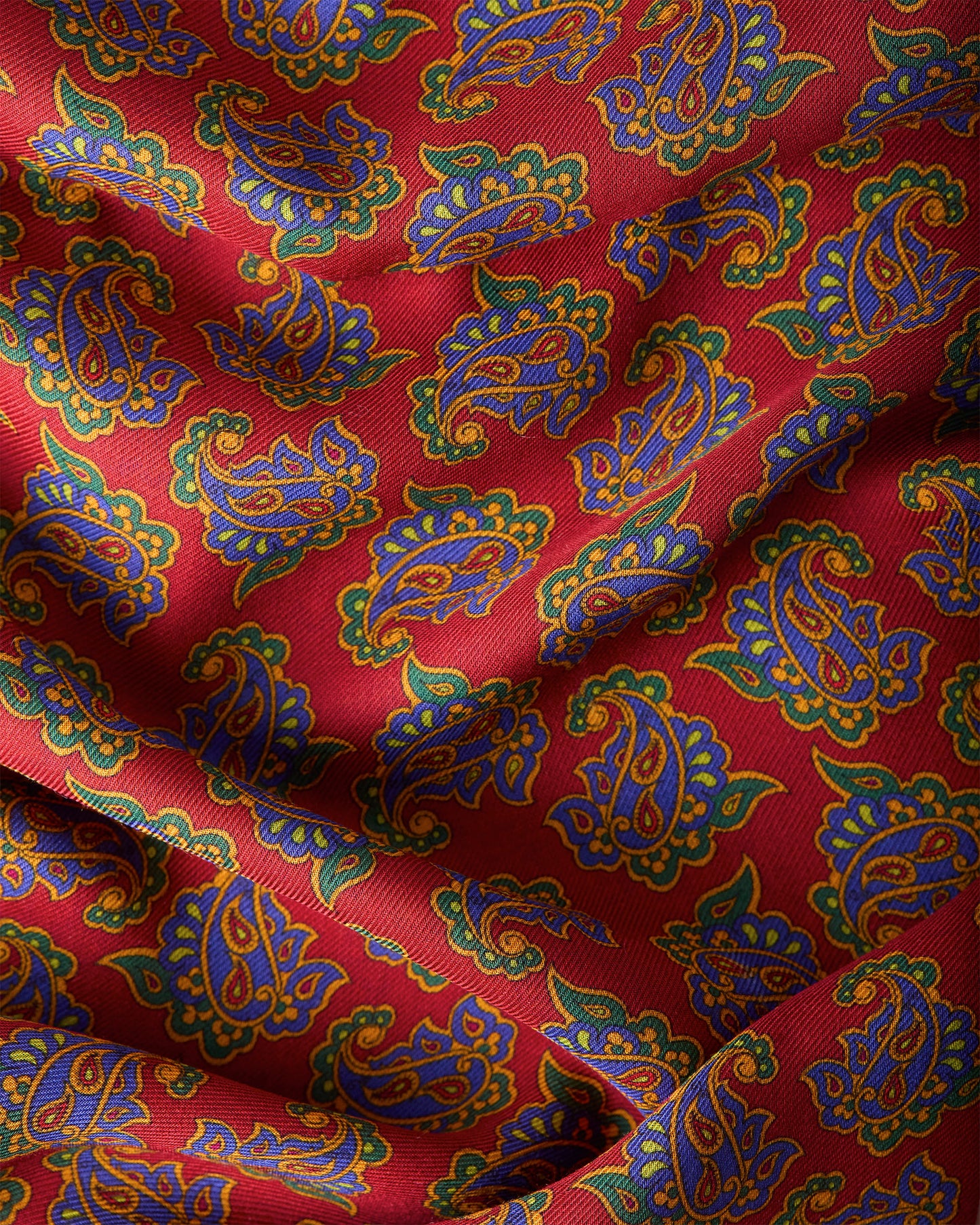 Burnt Red Paisley Fringed Scarf
