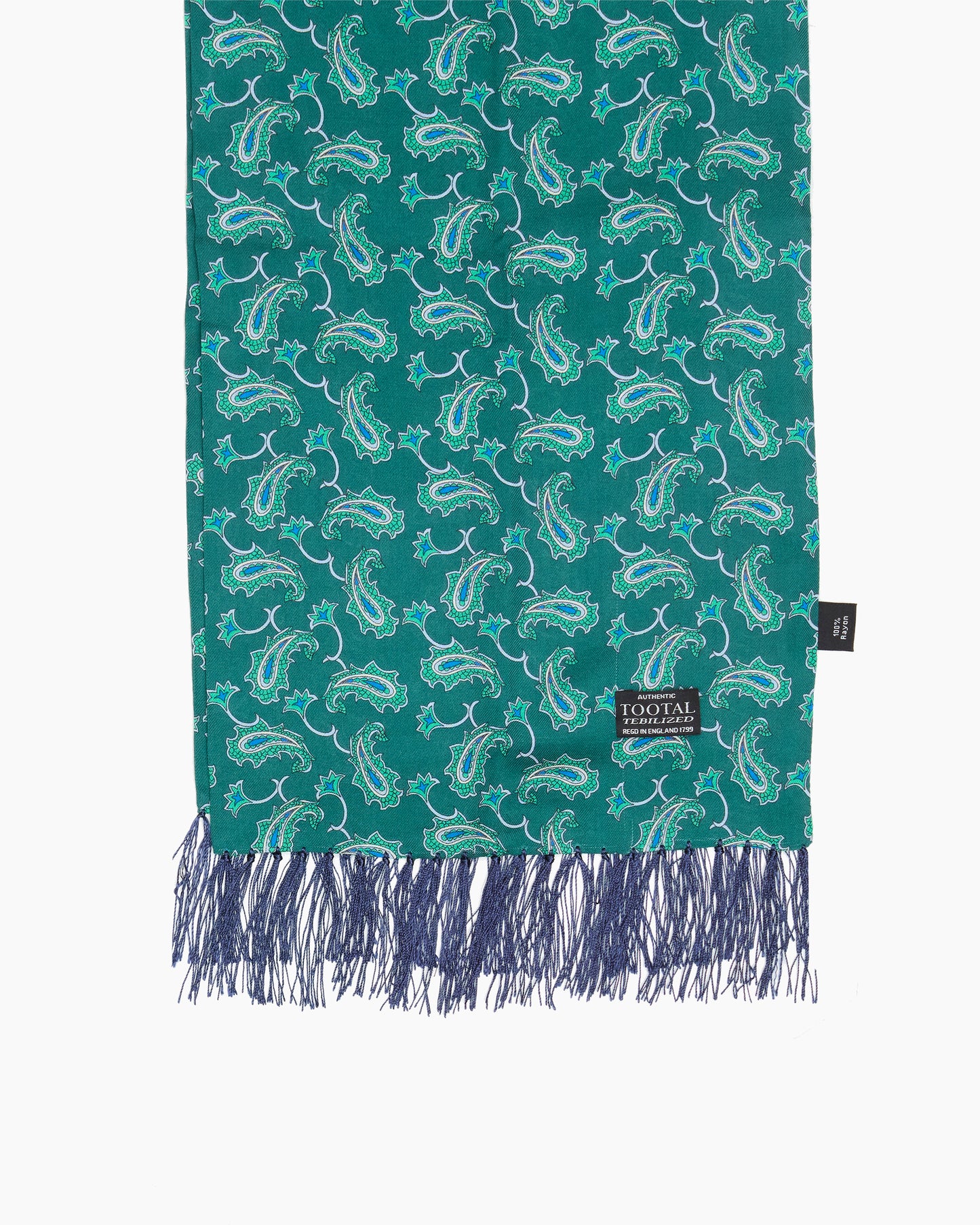 Green Paisley Fringed Scarf