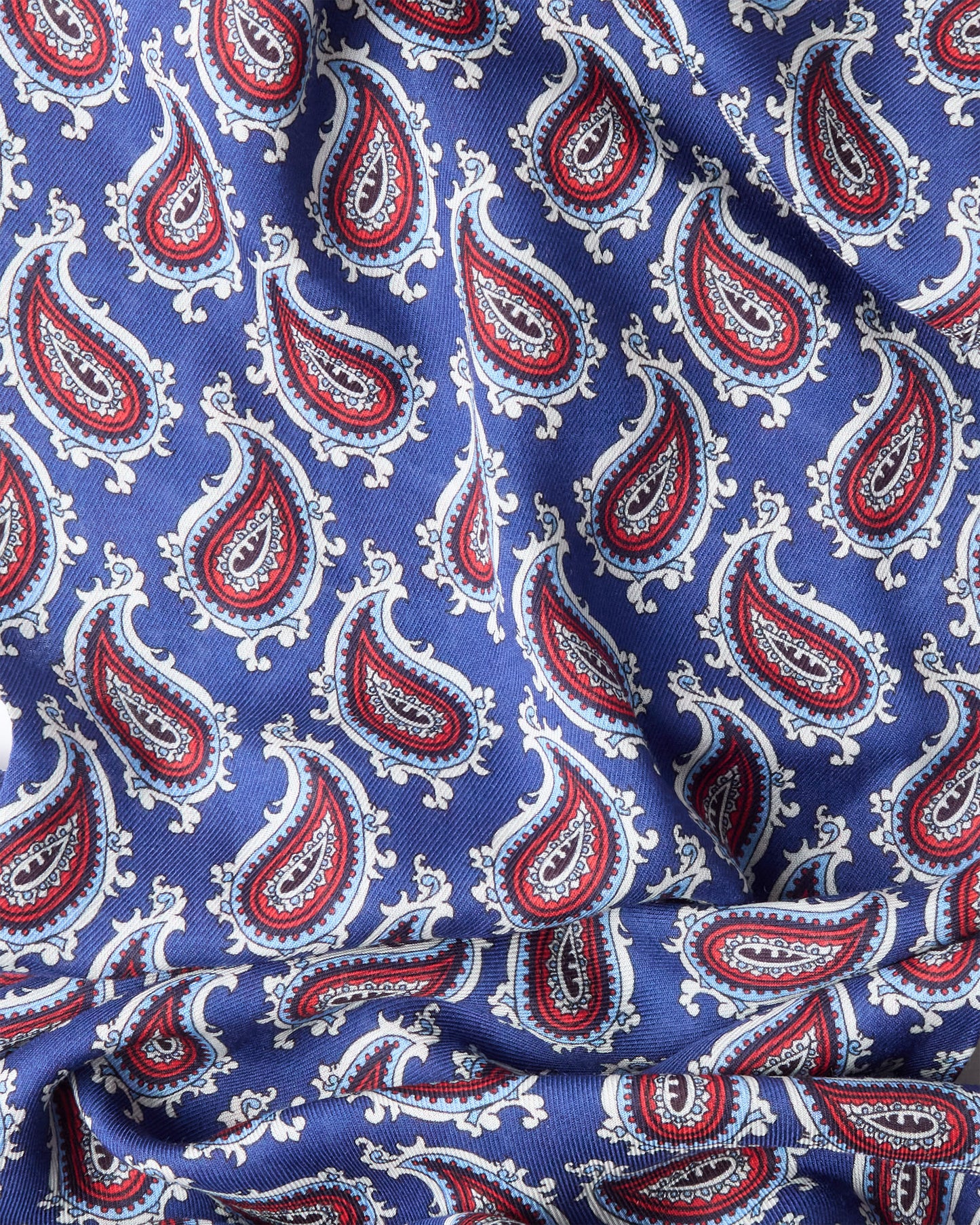 Navy Paisley Fringed Scarf