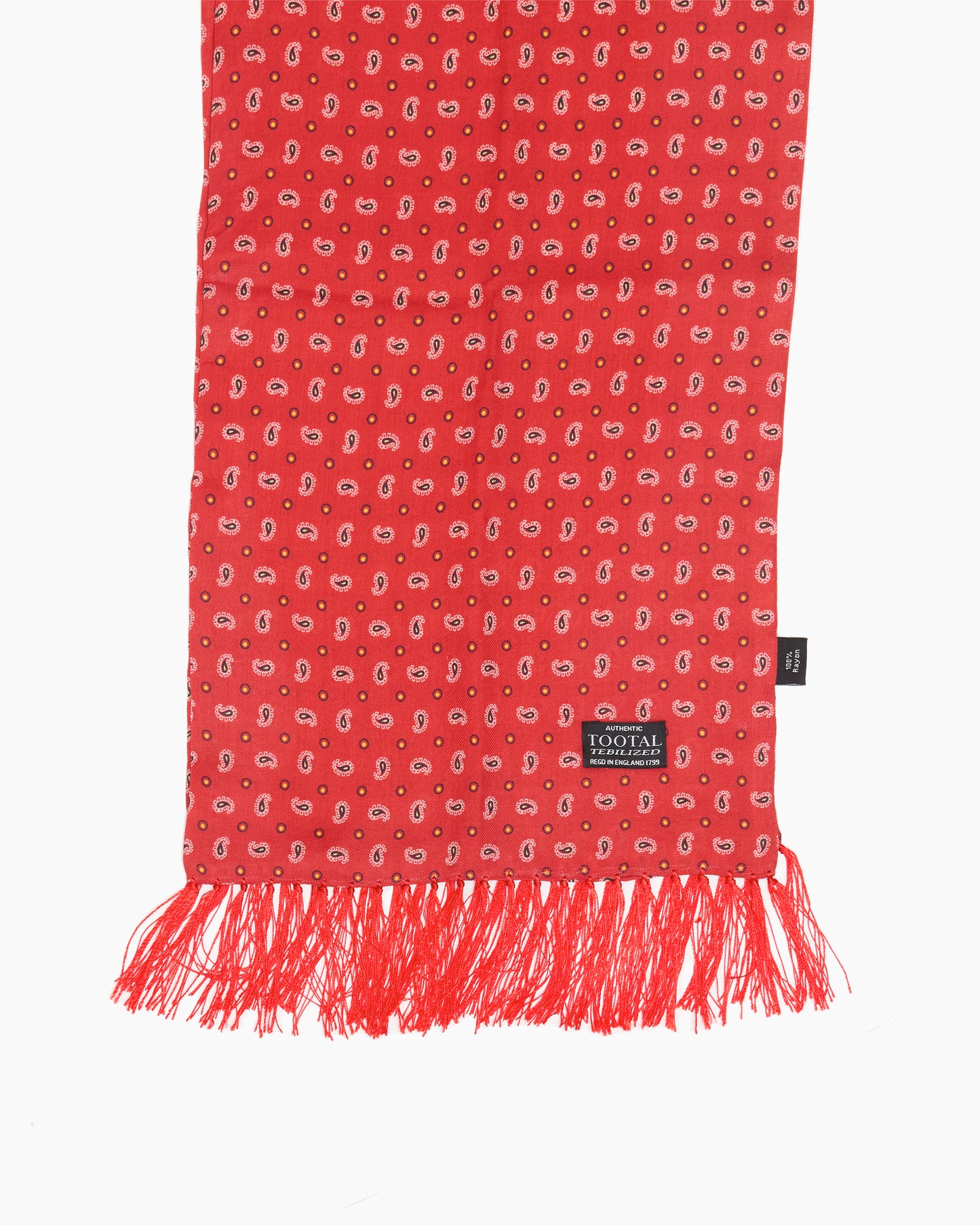 Scooter Red Paisley Fringed Scarf