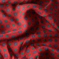 Burnt Red Circular Geometric Fringed Scarf