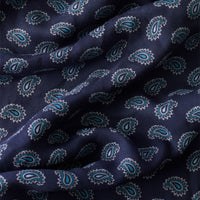 Blue Mini Paisley Fringed Scarf