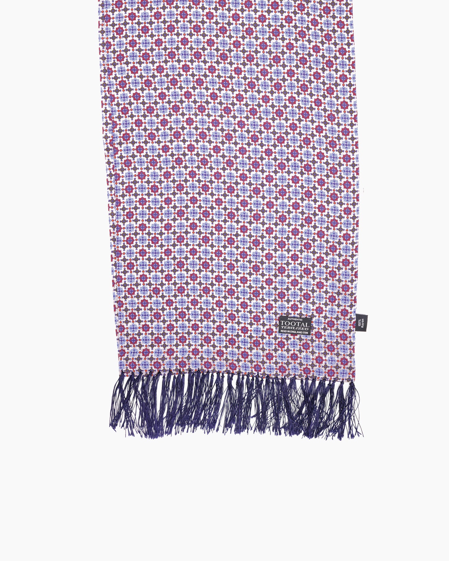 Tonal Purple Geometric Fringed Scarf
