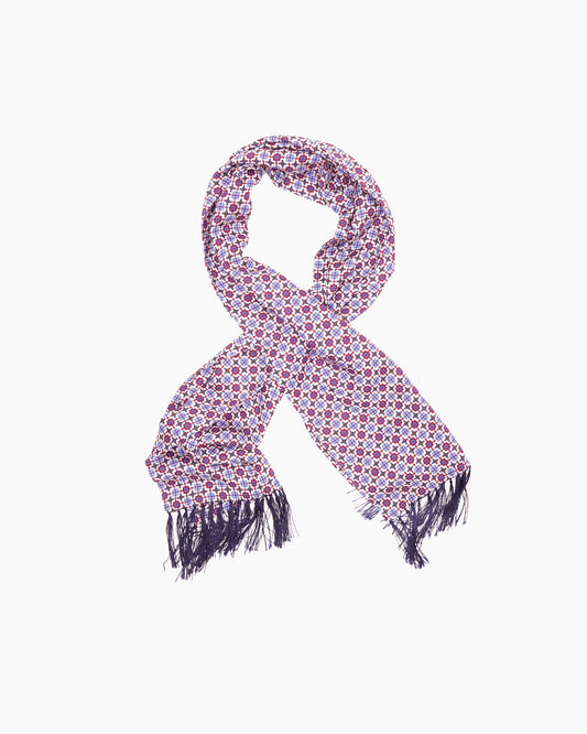Tonal Purple Geometric Fringed Scarf