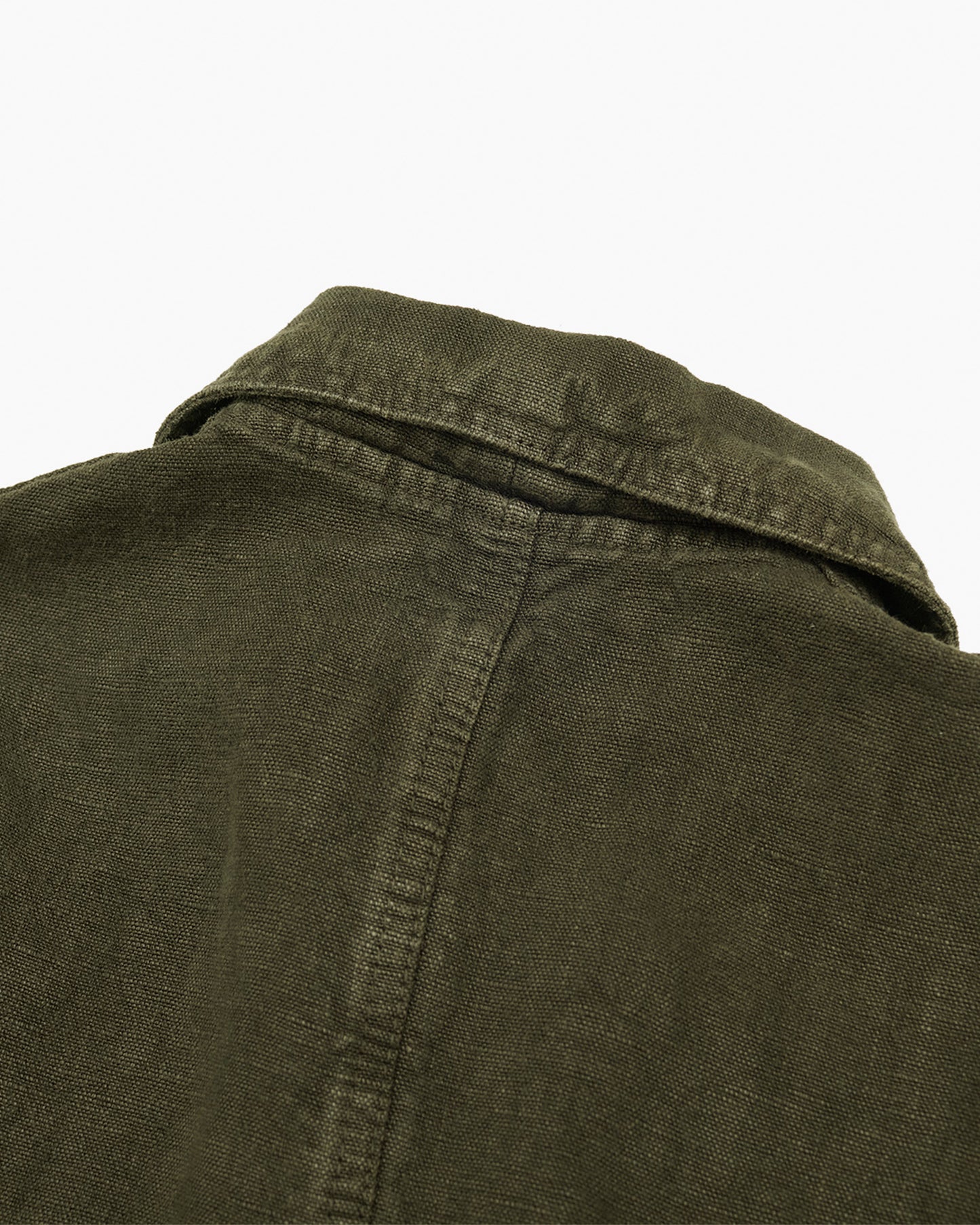 Heavy Linen Workwear Jacket Olive
