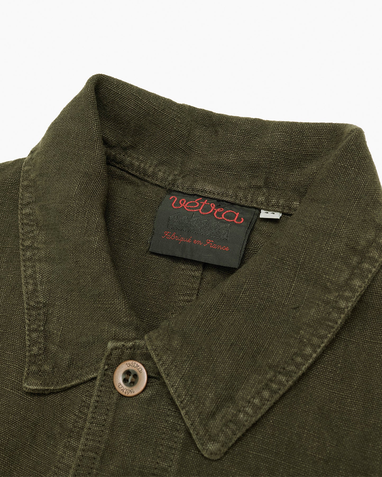 Heavy Linen Workwear Jacket Olive