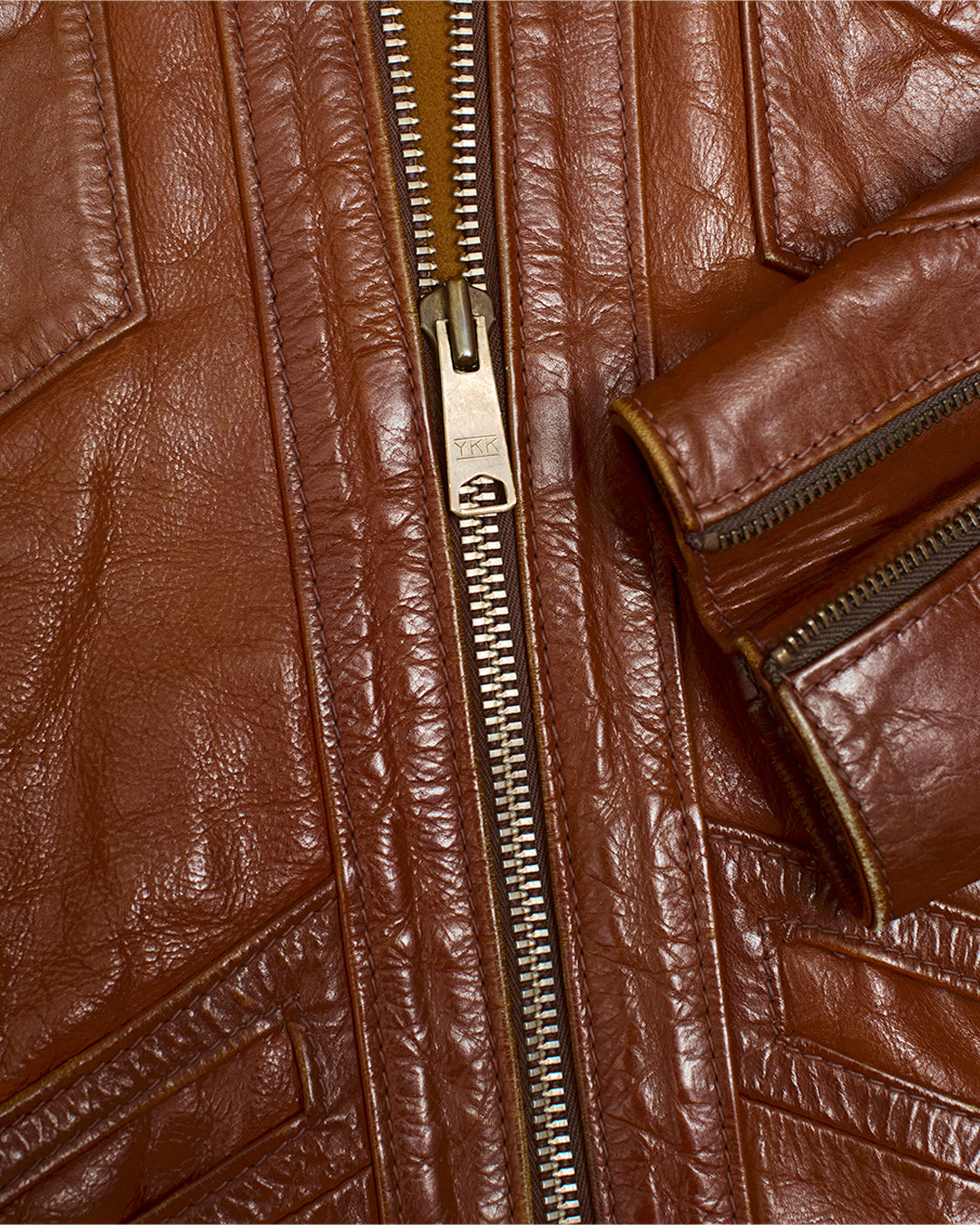 Vintage 1970s East West Musical Instruments Company Leather Jacket