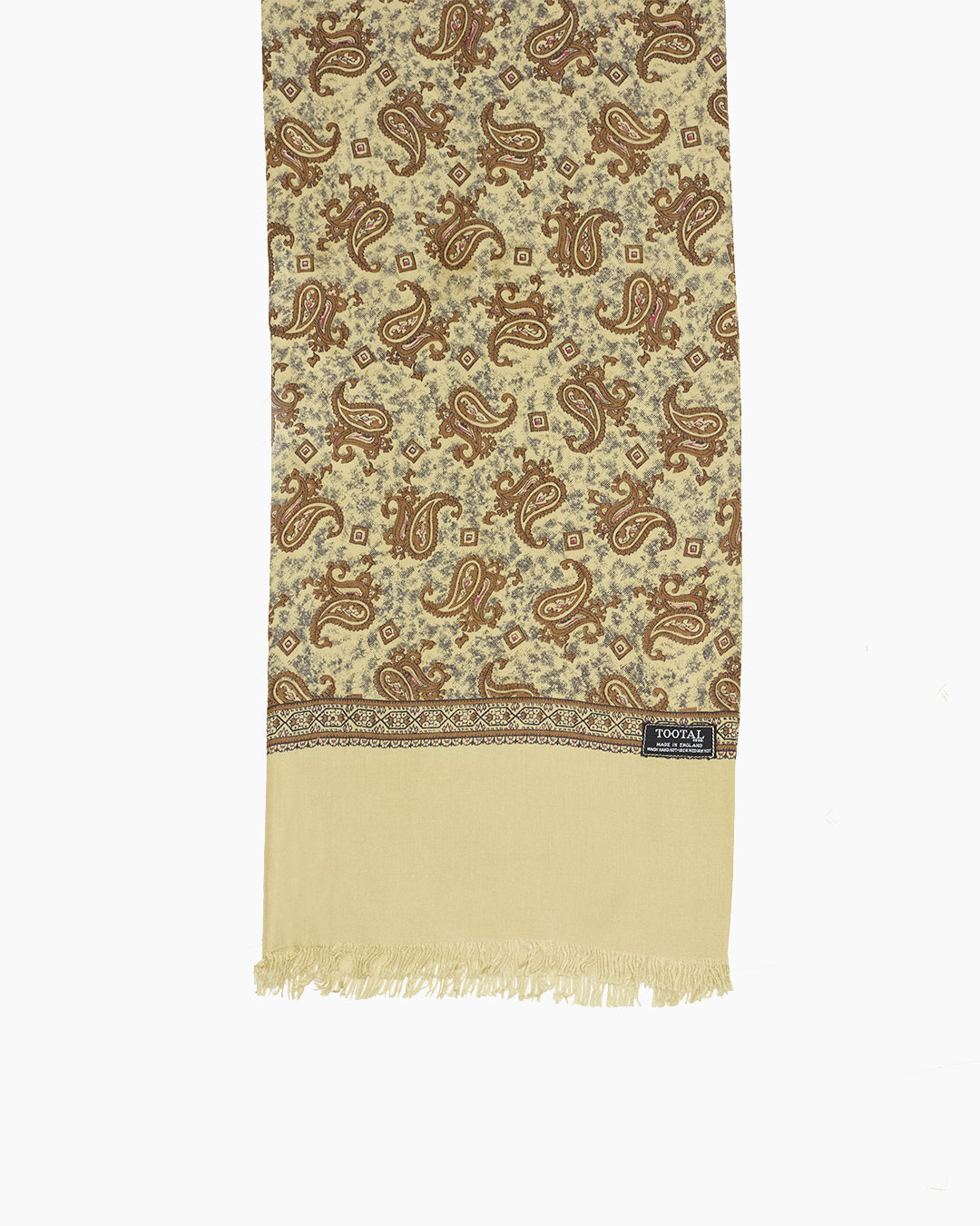 Vintage Yellow & Gold Paisley Scarf