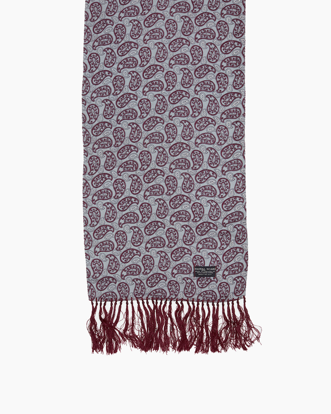 Vintage Light Blue & Burgundy Paisley Scarf