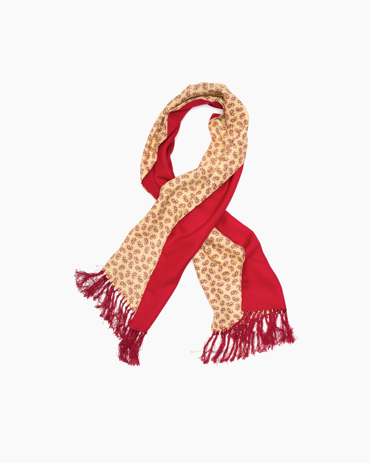 Vintage Yellow Mini Paisley One Sided Scarf