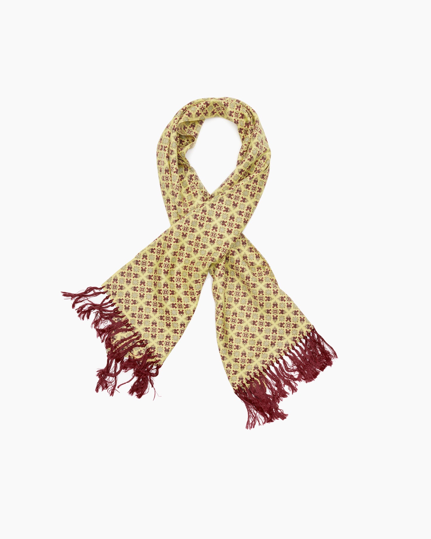 Vintage Yellow Geometric Pattern Scarf