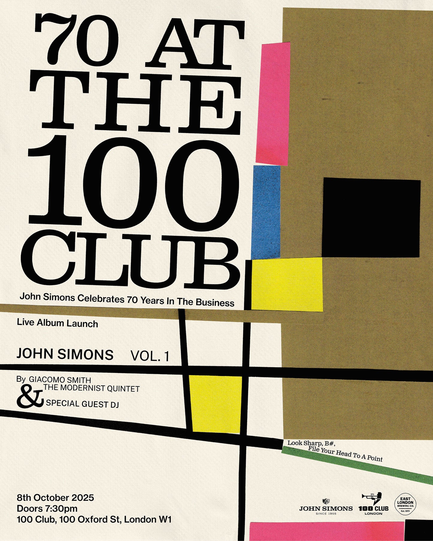 70 at the 100 Club event ticket