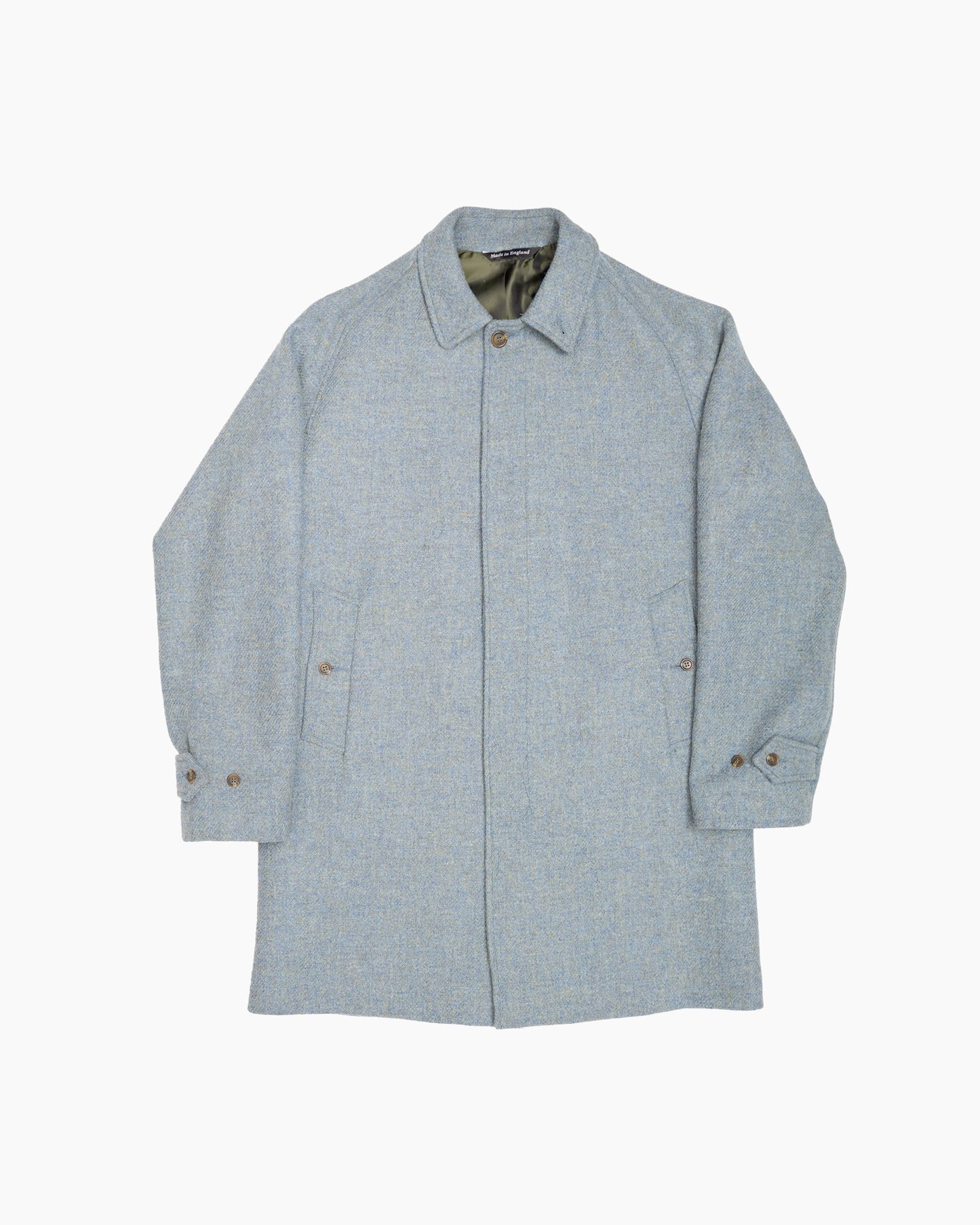 Archive Blue Harris Tweed Overcoat
