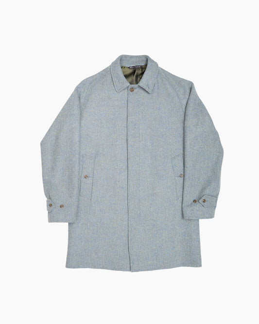 Archive Blue Harris Tweed Overcoat