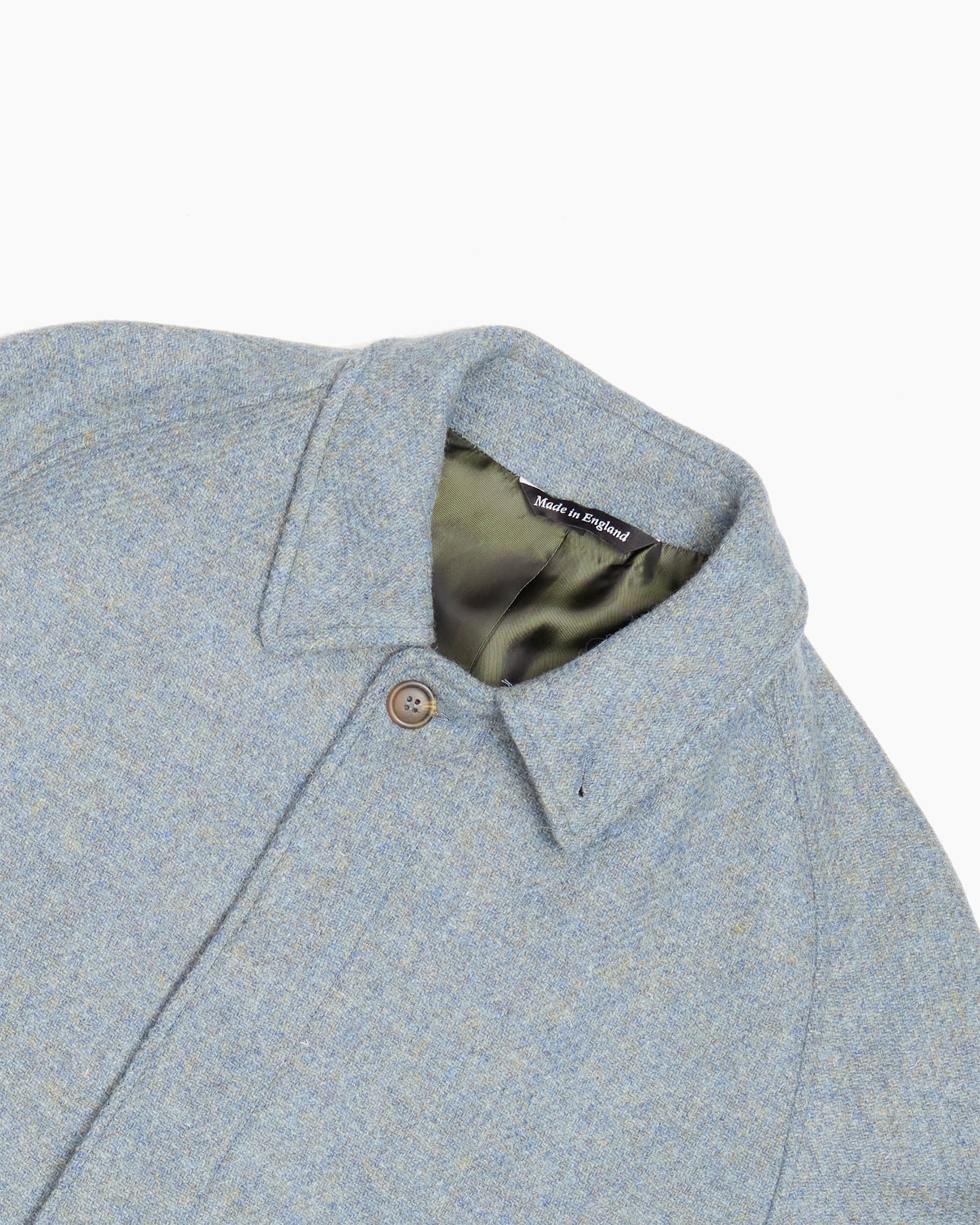 Archive Blue Harris Tweed Overcoat