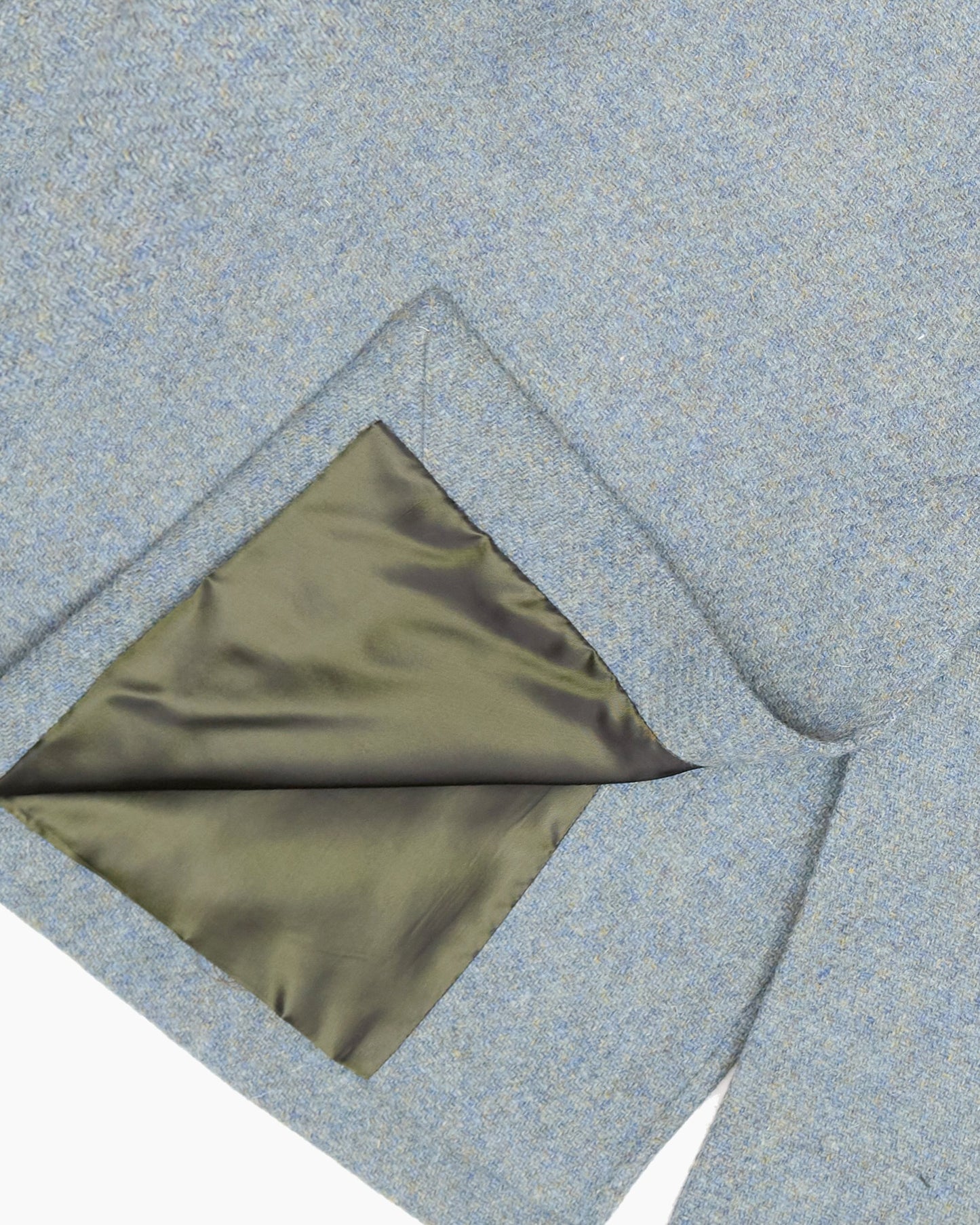 Archive Blue Harris Tweed Overcoat