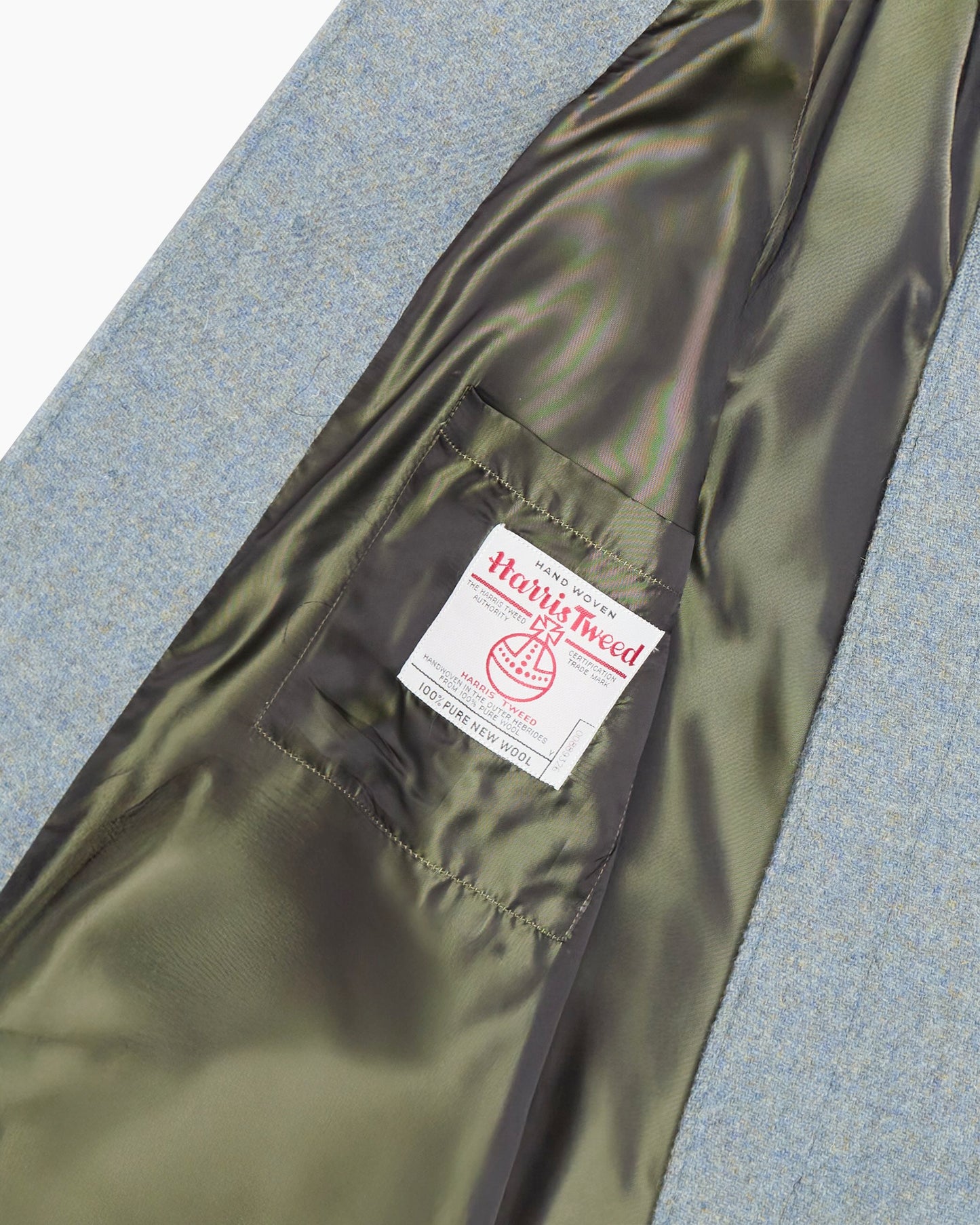 Archive Blue Harris Tweed Overcoat