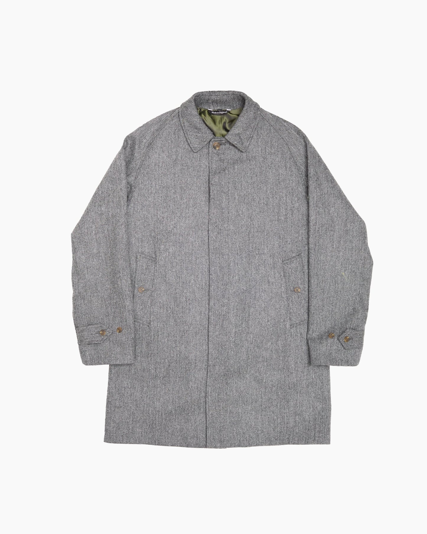 Archive Grey Herringbone Overcoat