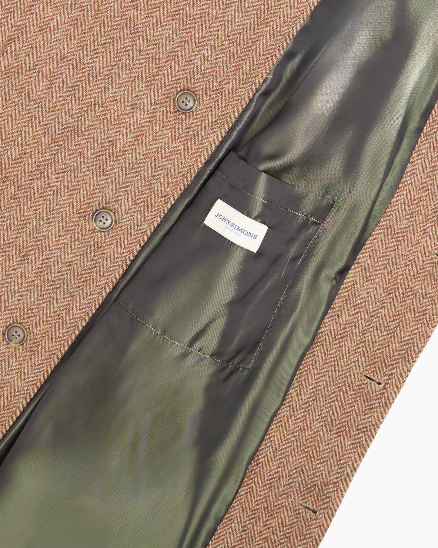 Archive Terracotta Herringbone Overcoat