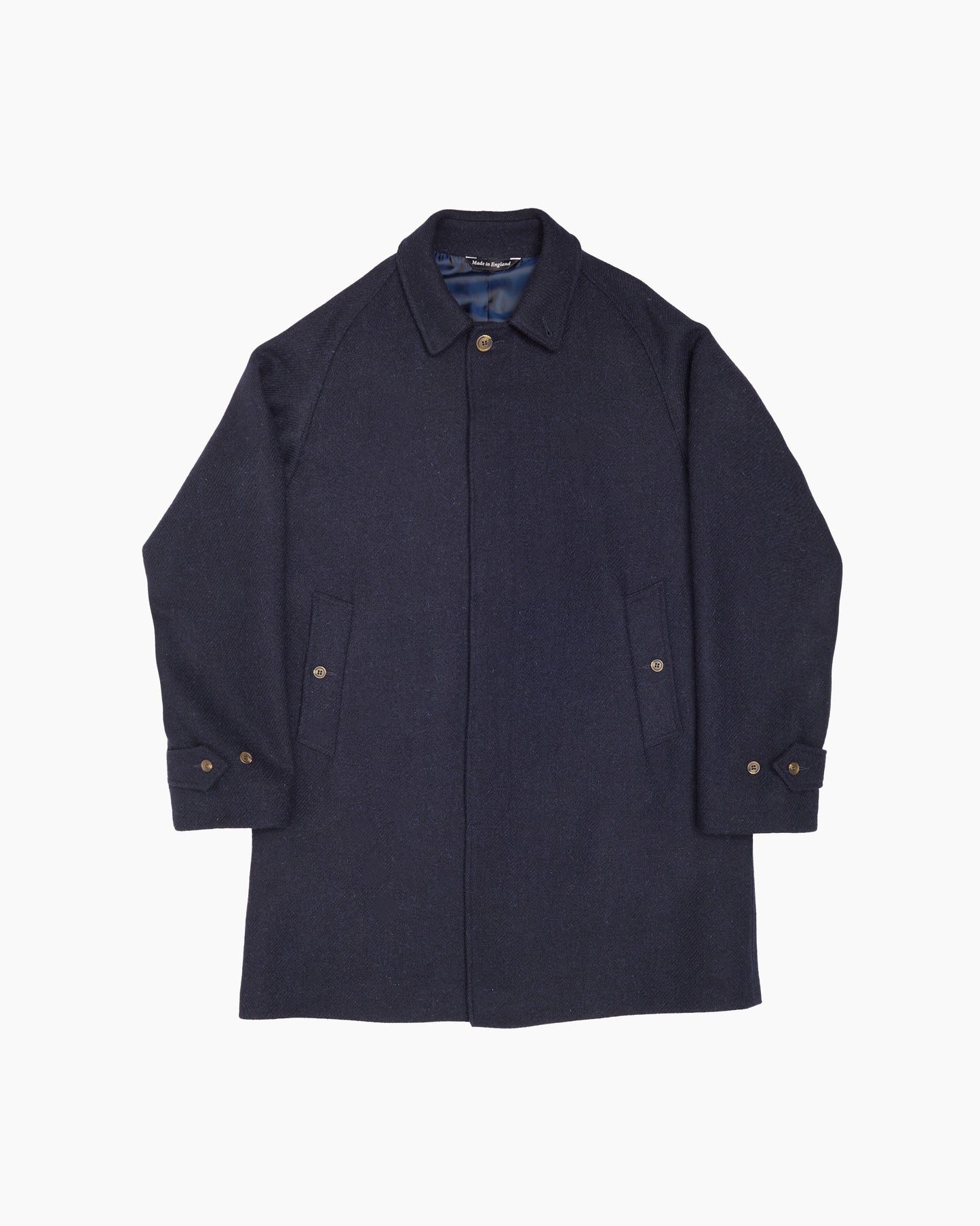 Navy Harris Tweed Overcoat